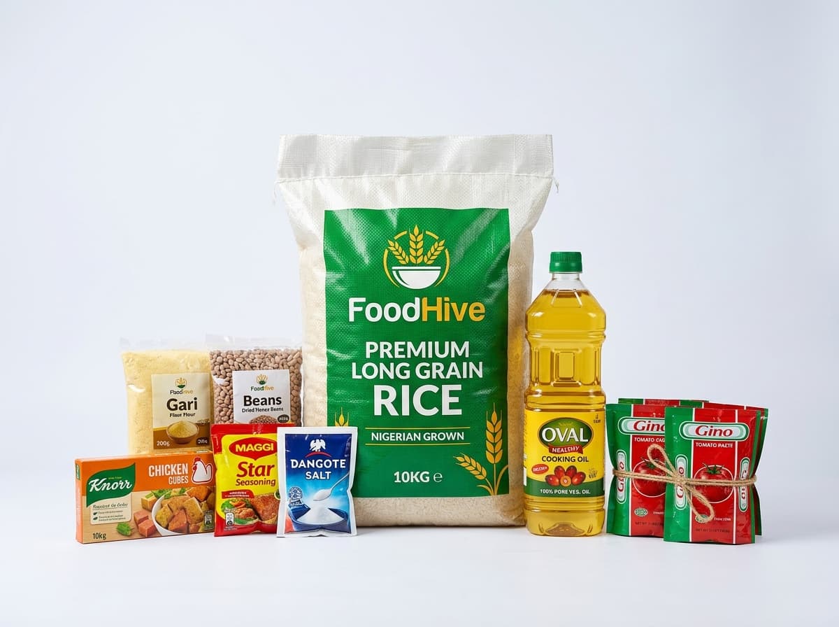FoodHive bulk grocery items with Hive branding